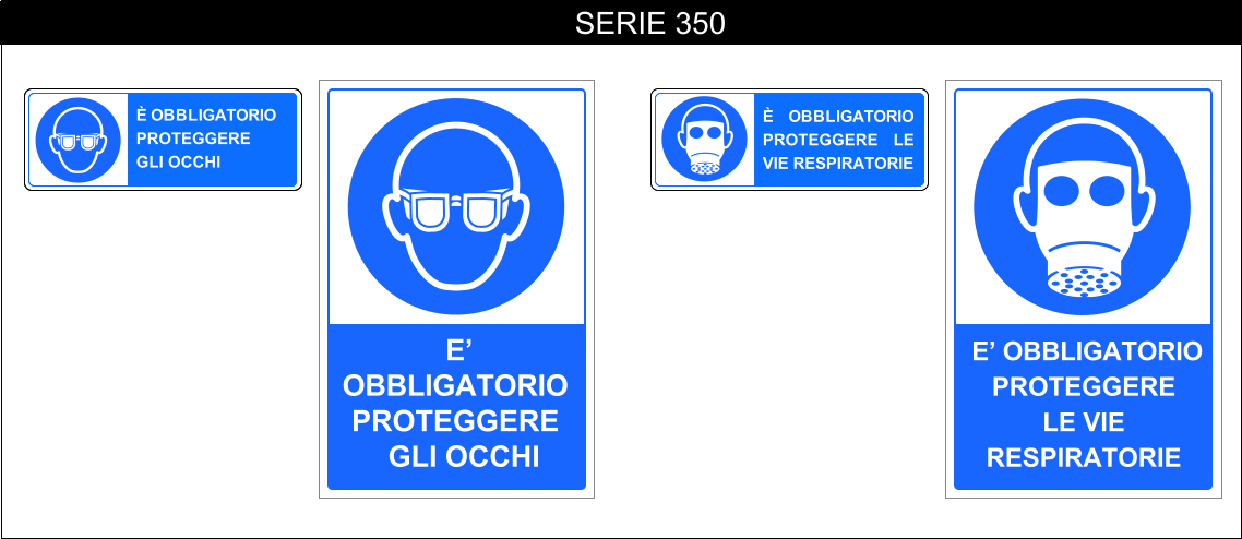 cartelli segnalatori di obbligo serie 350