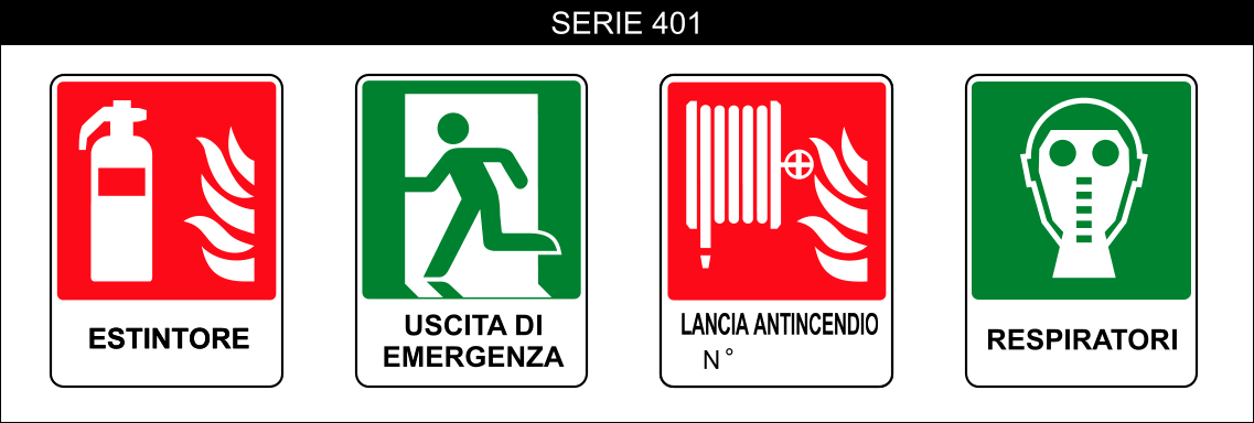 cartelli antincendio salvataggio serie 401