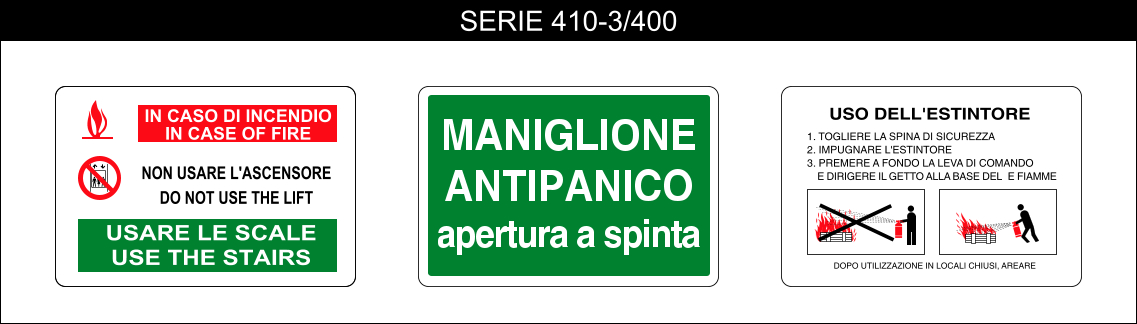 cartelli antincendio salvataggio serie 410-3-4