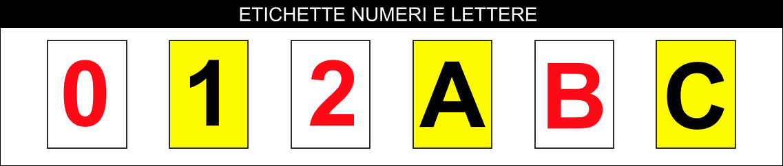 etichette numeri e lettere